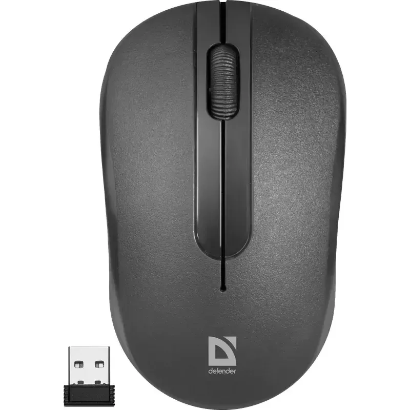 Draadloze optische muis DEFENDER HIT MM-495 RF, ambidextrous, 1600 DPI, USB RF-ontvanger, zwart