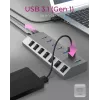 ICY BOX IB-HUB1701-C3 USB 3.2 Gen 1 (3.1 Gen 1) Type-B 5000 Mbit/s antraciet