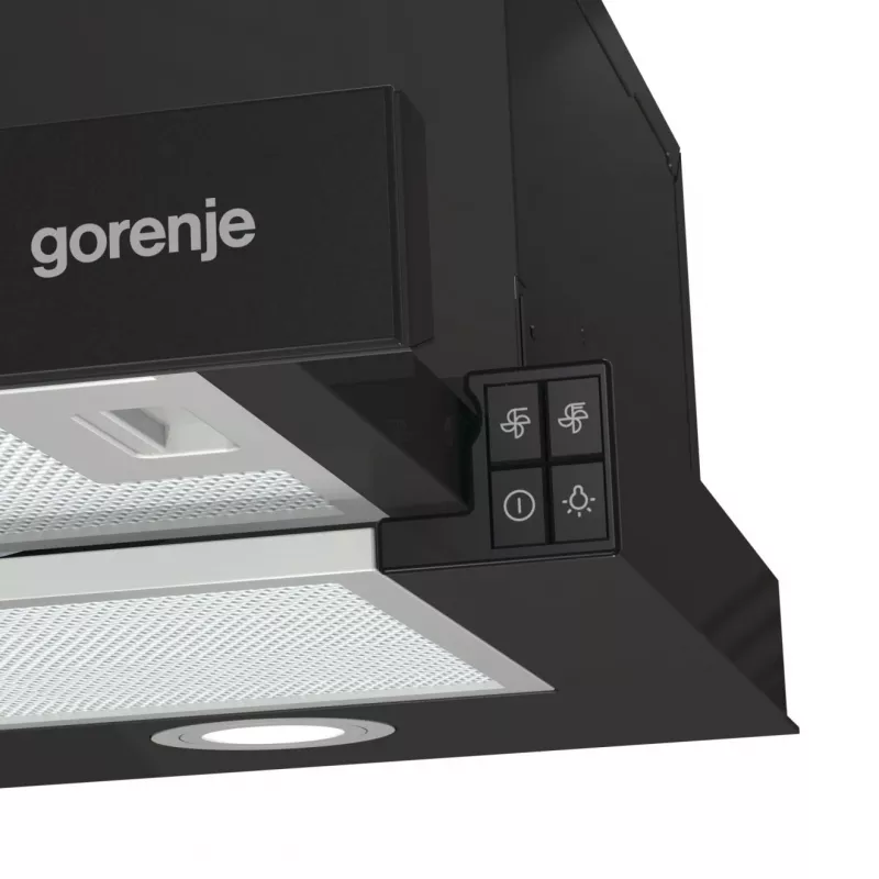 Gorenje TH62E4BG Semi-integreerbaar (uitschuifbaar) zwart 450 m³/h