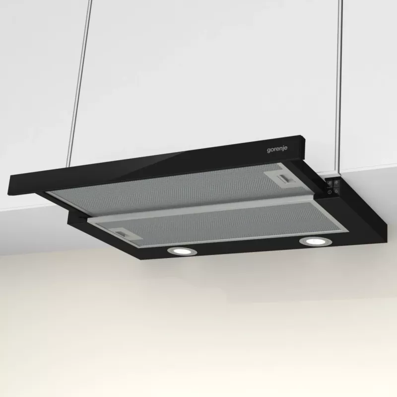 Gorenje TH62E4BG Semi-integreerbaar (uitschuifbaar) zwart 450 m³/h