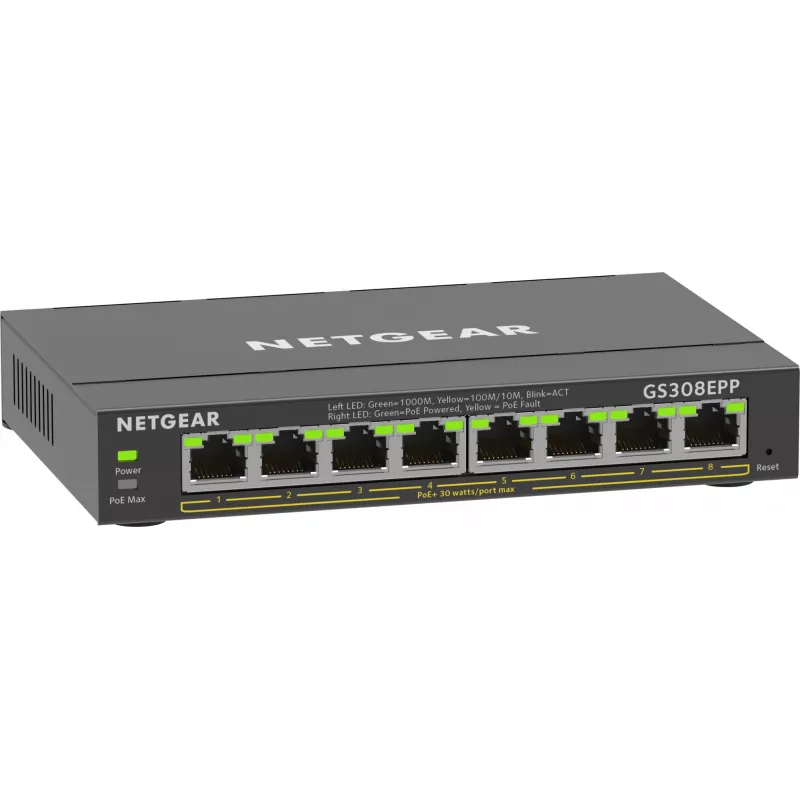 NETGEAR 8-poorts Gigabit Ethernet PoE+ switch (GS308EPP)