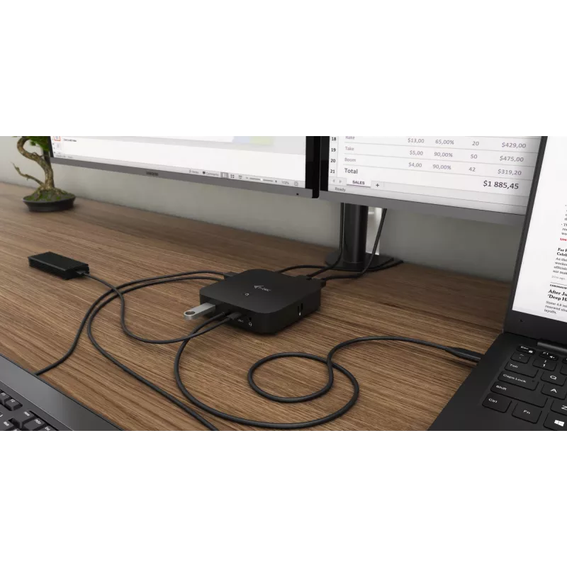 i-tec USB-C HDMI DP dockingstation met Power Delivery 100 W + universele oplader 100 W