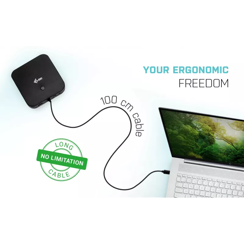 i-tec USB-C HDMI DP dockingstation met Power Delivery 100 W + universele oplader 100 W