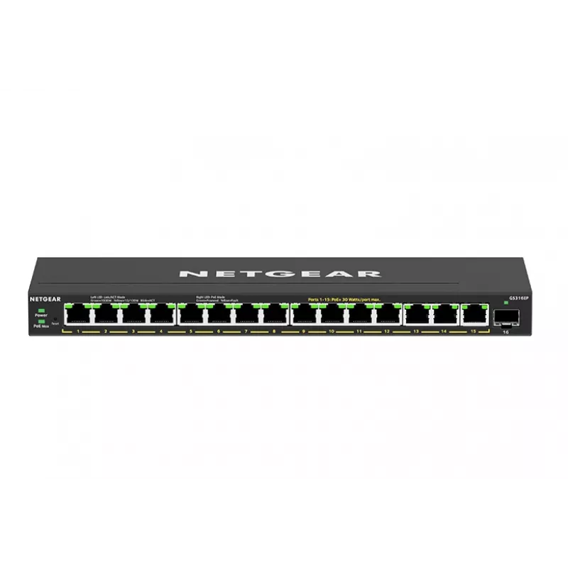 NETGEAR GS316EP-100PES netwerkswitch Managed Gigabit Ethernet (10/100/1000) Power over Ethernet (PoE) zwart