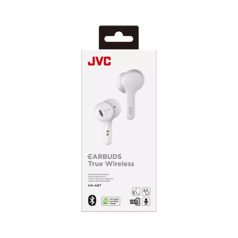 JVC HA-A8T-W hoofdtelefoon True Wireless Stereo (TWS) in-ear muziek Bluetooth wit