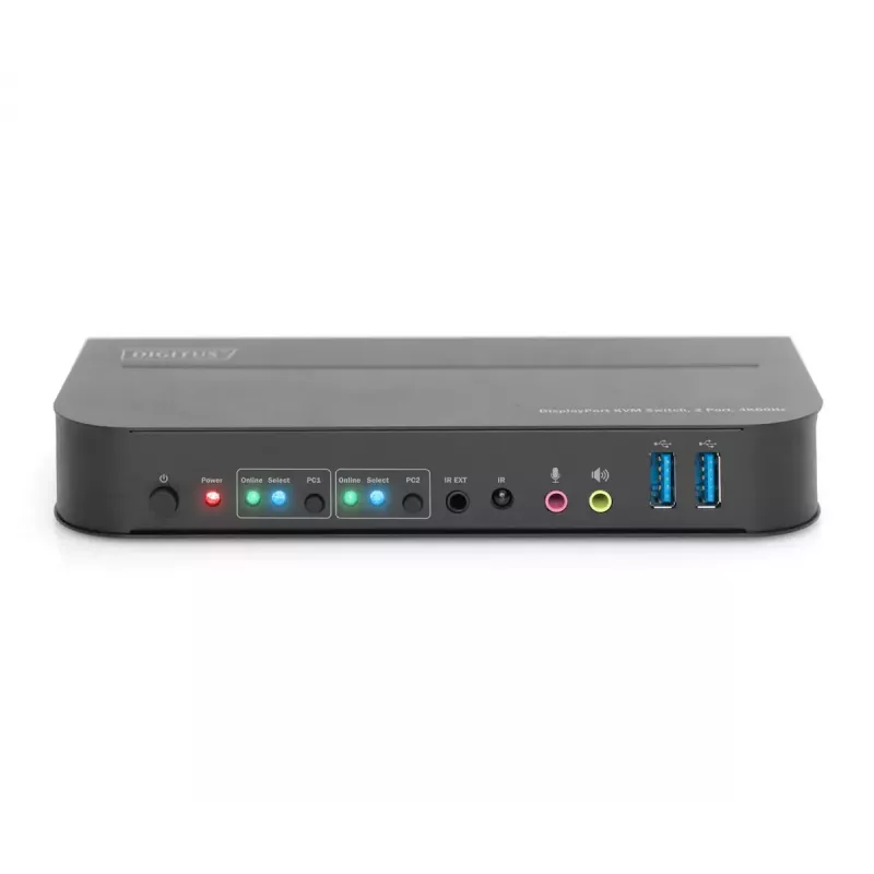 DIGITUS KVM-switch, 2x1 DP, DP/HDMI Out, USB 4Kx2K@60Hz