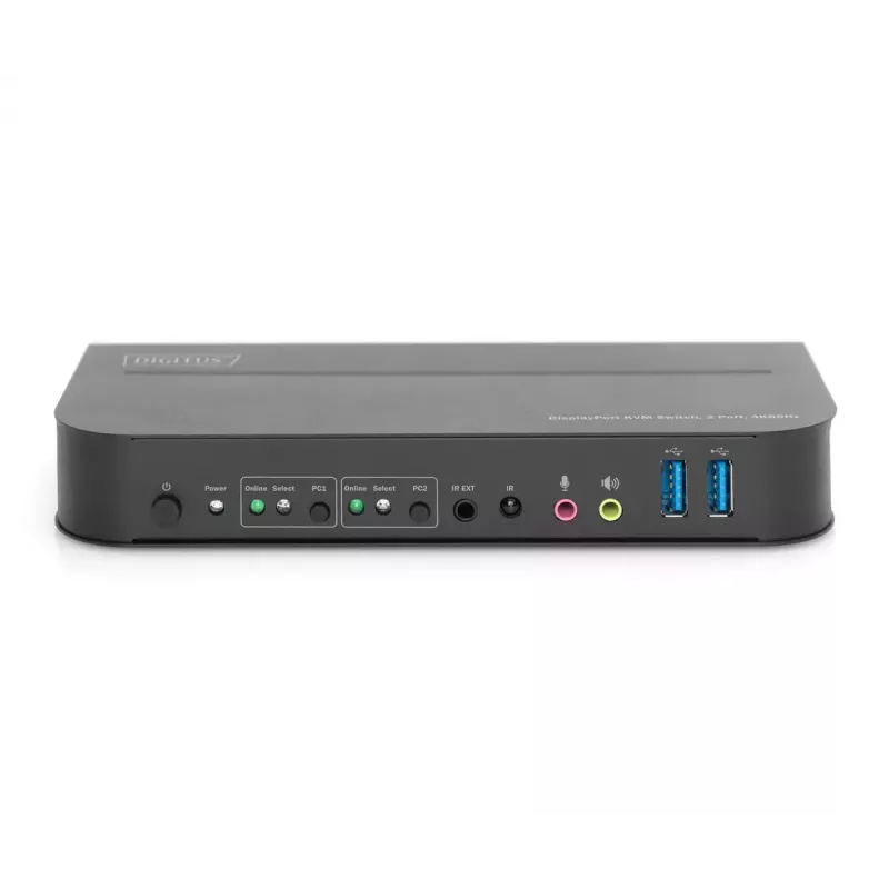 DIGITUS KVM-switch, 2x1 DP, DP/HDMI Out, USB 4Kx2K@60Hz