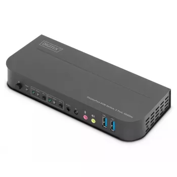 DIGITUS KVM-switch, 2x1 DP, DP/HDMI Out, USB 4Kx2K@60Hz