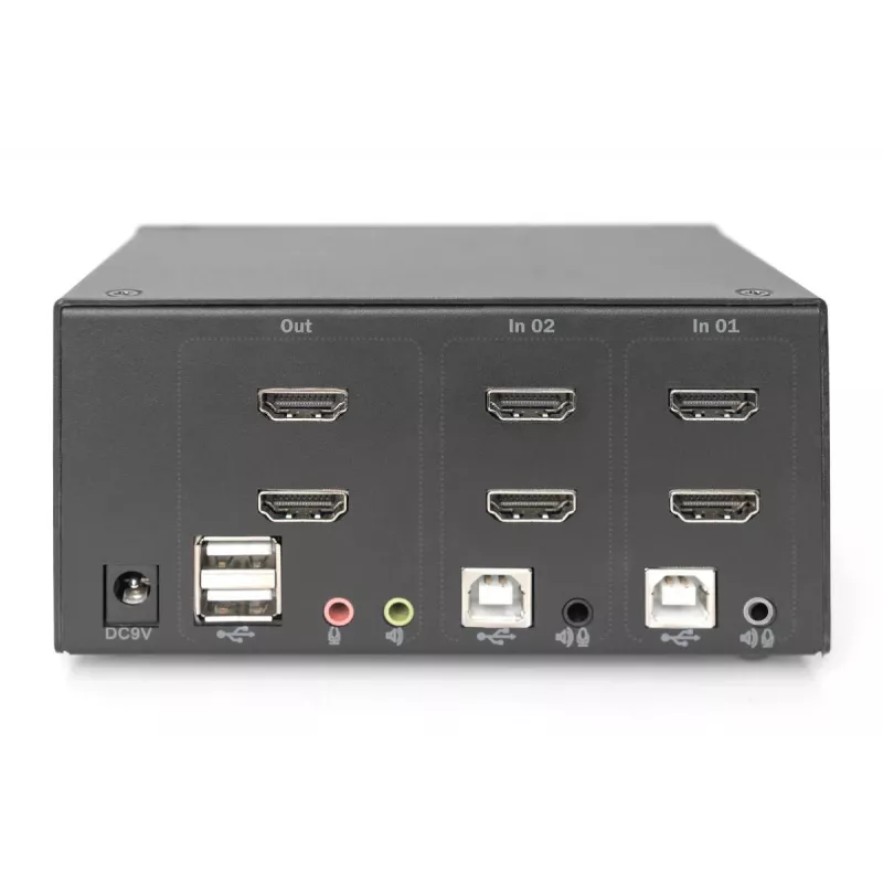 DIGITUS KVM-switch, 2 poorten, dual display, 4K, HDMI