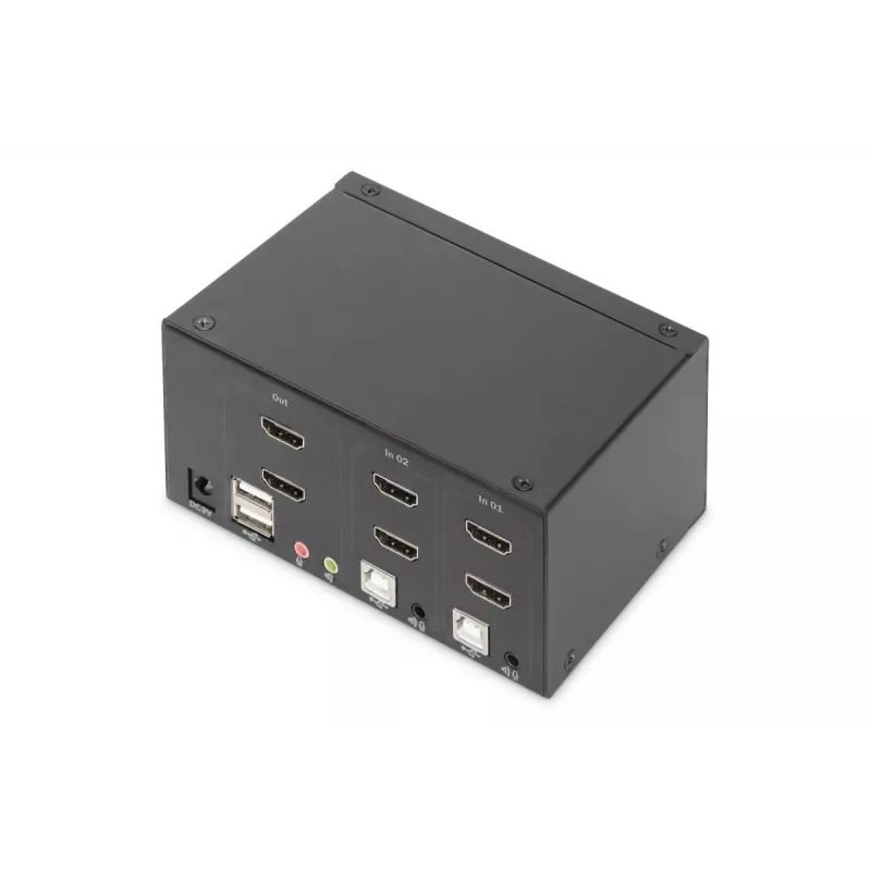 DIGITUS KVM-switch, 2 poorten, dual display, 4K, HDMI