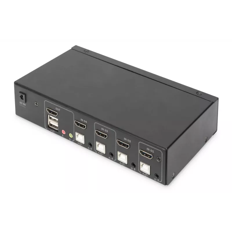 KVM-switch Digitus 4 poorten single display 4K HDMI