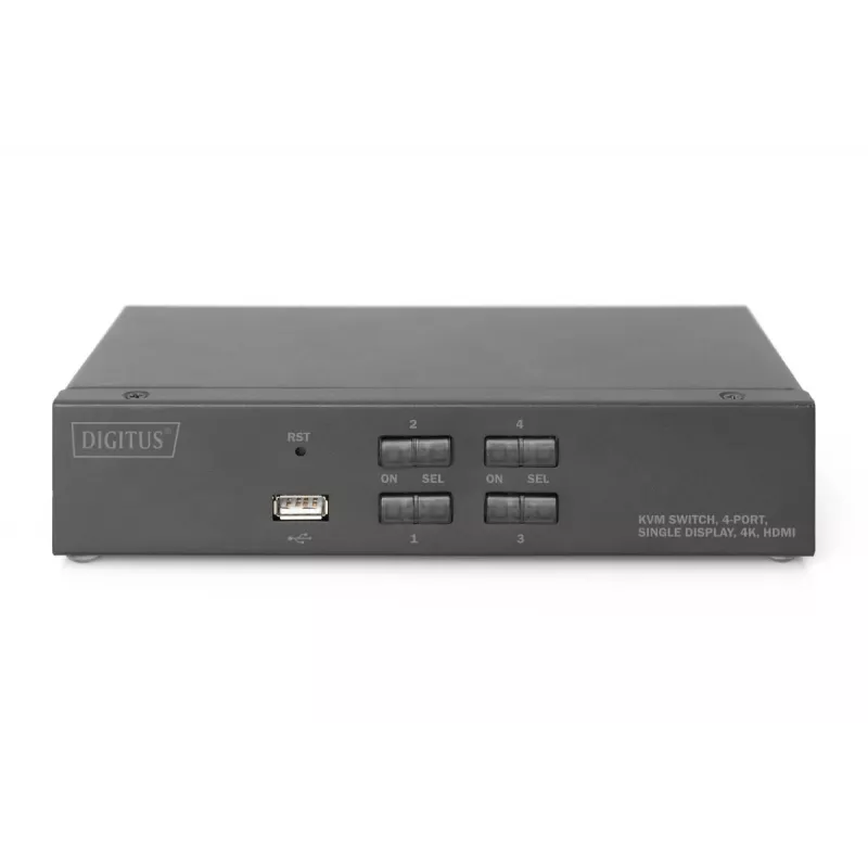 KVM-switch Digitus 4 poorten single display 4K HDMI