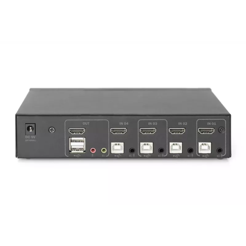 KVM-switch Digitus 4 poorten single display 4K HDMI