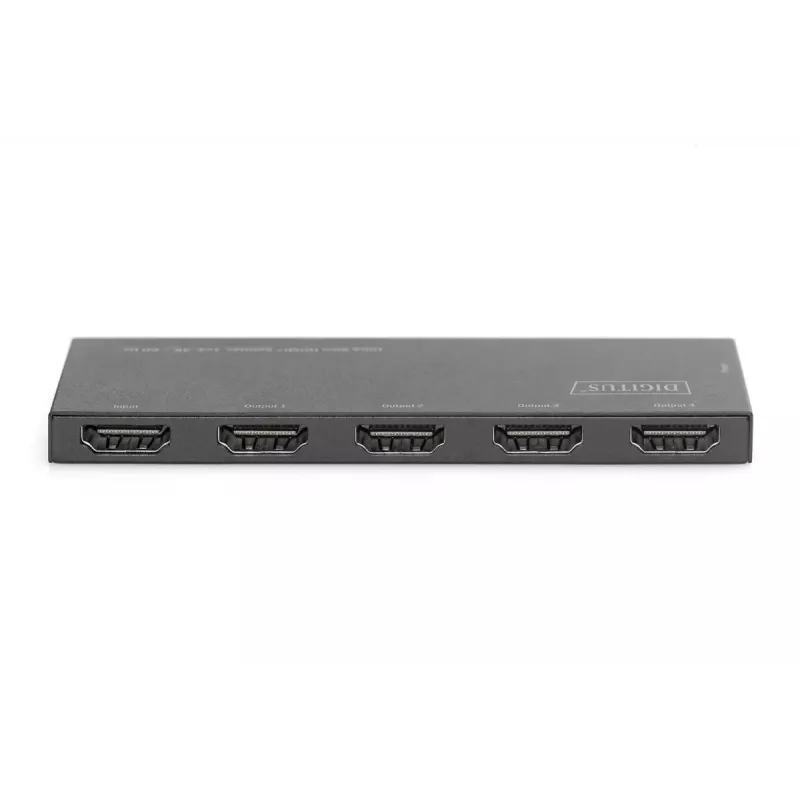 DIGITUS Ultra Slim HDMI-splitter, 1x4, 4K/60Hz HDR, HDCP 2.2, 18 Gbps, micro-USB gevoed