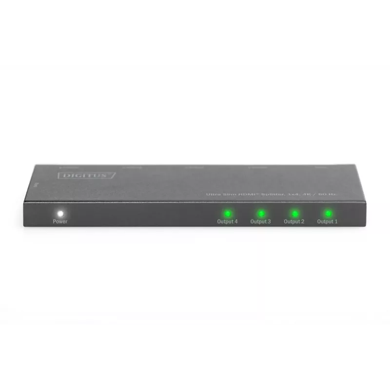 DIGITUS Ultra Slim HDMI-splitter, 1x4, 4K/60Hz HDR, HDCP 2.2, 18 Gbps, micro-USB gevoed