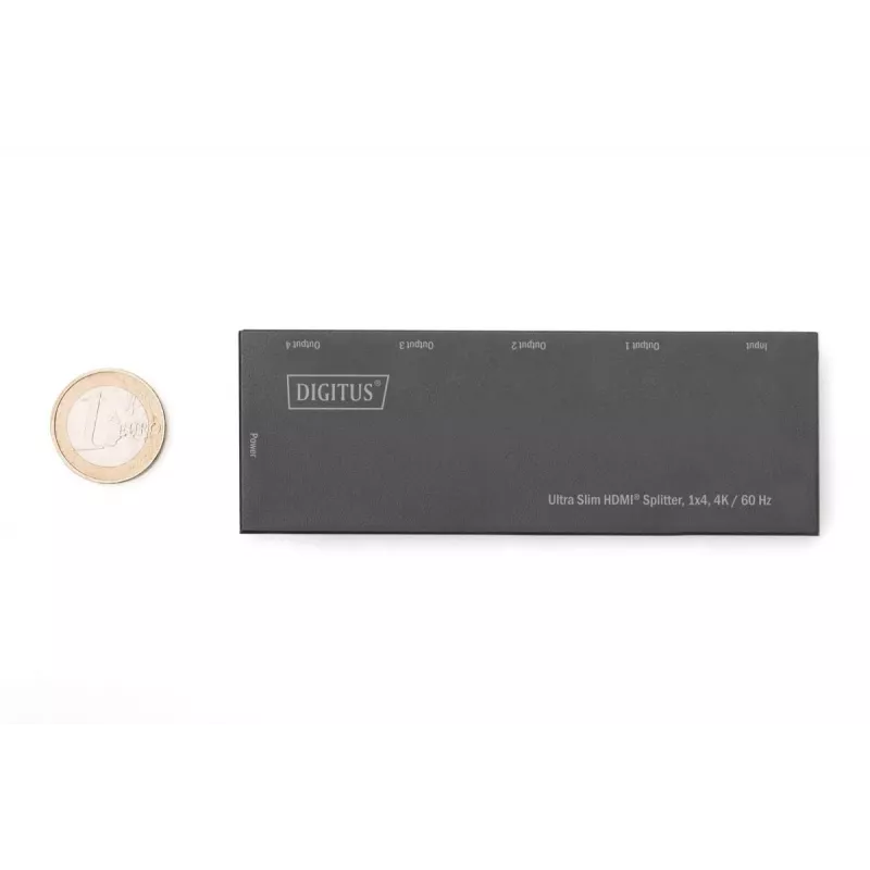 DIGITUS Ultra Slim HDMI-splitter, 1x4, 4K/60Hz HDR, HDCP 2.2, 18 Gbps, micro-USB gevoed