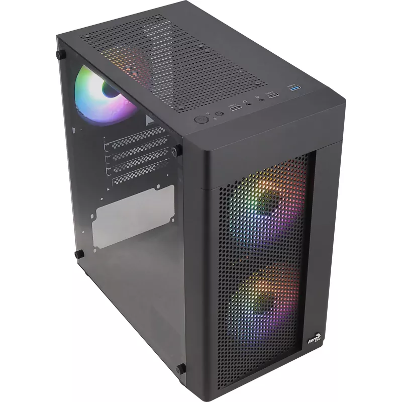 Aerocool HEXFORMBKV2 Micro ATX pc-behuizing 3 ventilatoren FRGB zwart