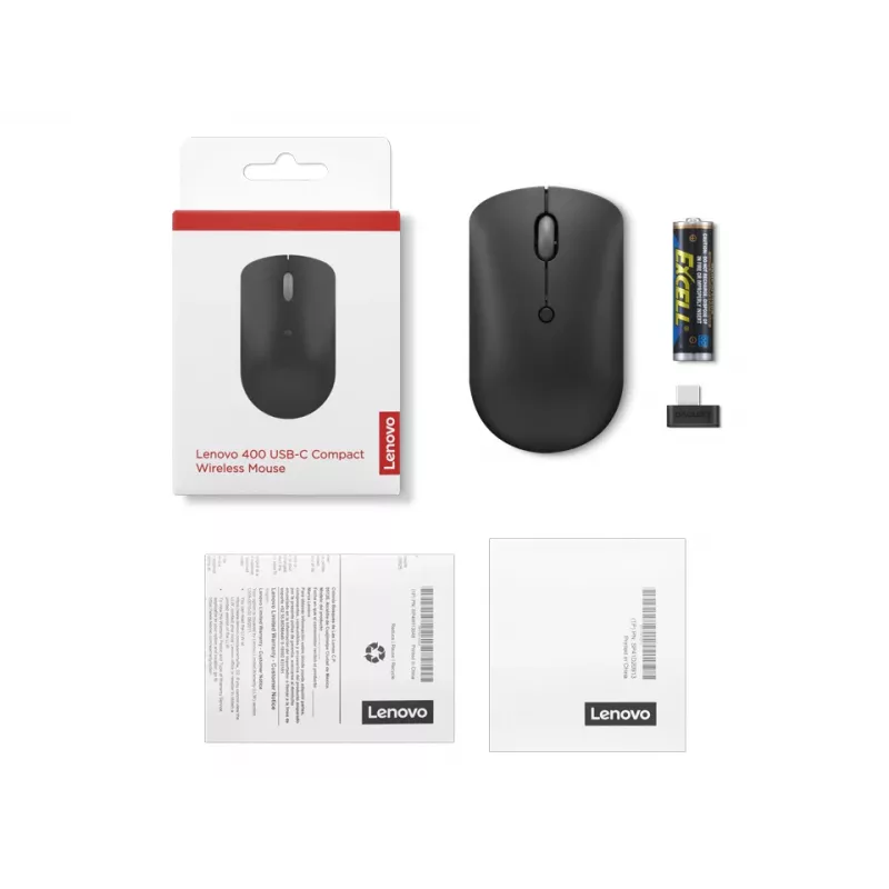 Lenovo 400 muis office ambidexter RF draadloos optisch 2400 DPI