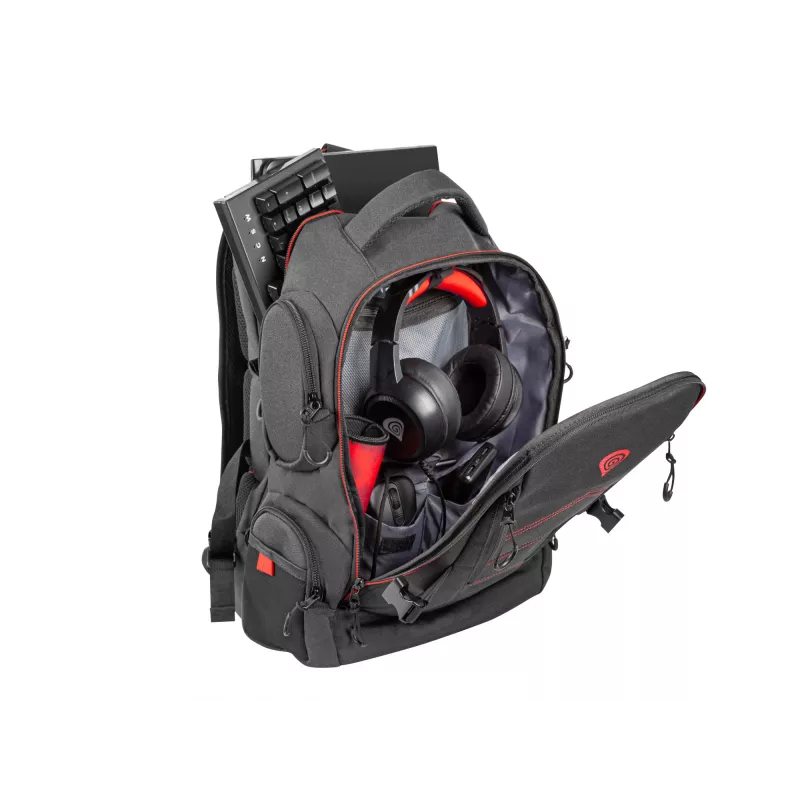 GENESIS Pallad 550 43,9 cm (17,3 inch) rugzak zwart, rood