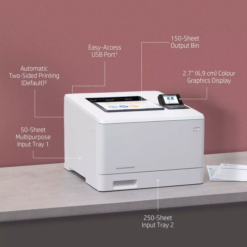 HP Color LaserJet Enterprise M455dn, laser, kleur, 600 x 600 DPI, A4, 27 ppm, dubbelzijdig afdrukken