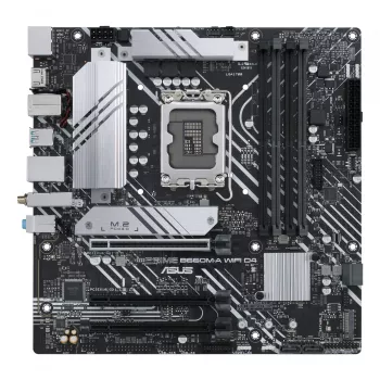 Moederbord ASUS PRIME B660M-A WIFI D4 — Intel B660, LGA 1700, micro ATX, DDR4, 4 DIMM, Wi‑Fi 6, 2x M.2