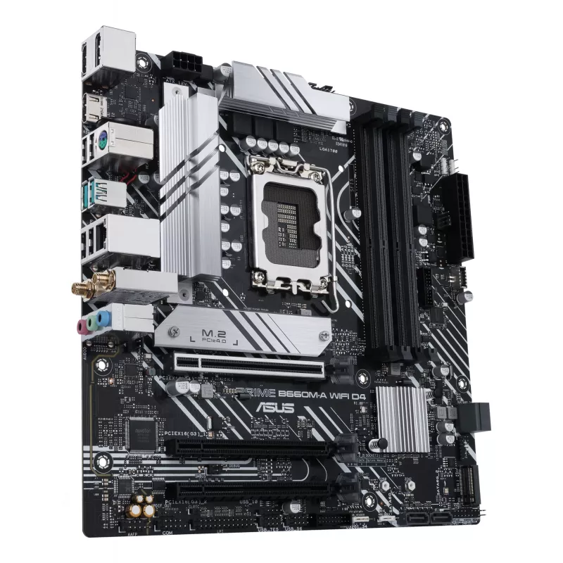 Moederbord ASUS PRIME B660M-A WIFI D4 — Intel B660, LGA 1700, micro ATX, DDR4, 4 DIMM, Wi‑Fi 6, 2x M.2