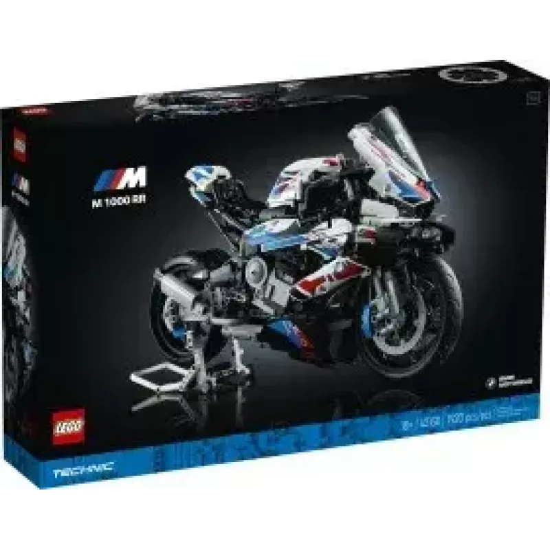 LEGO Technic motorfietsmodel BMW M1000RR 42130 met gedetailleerde motor en werkende vering