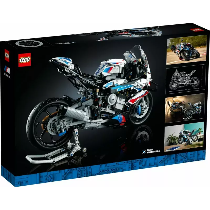 LEGO Technic motorfietsmodel BMW M1000RR 42130 met gedetailleerde motor en werkende vering
