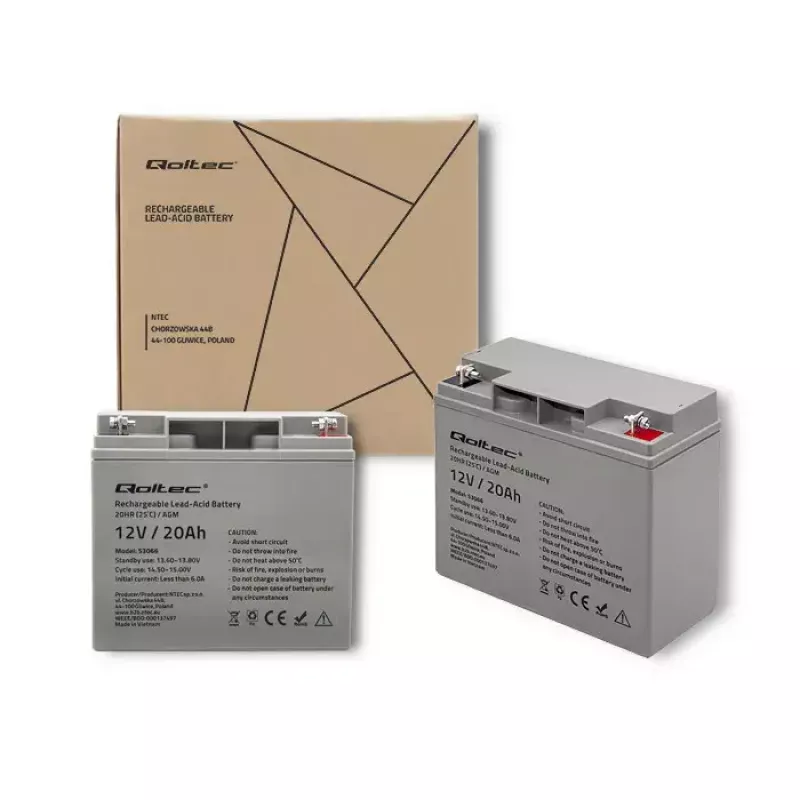 Qoltec 53066 UPS-accu lood-zuur-vlies 12 V 20 Ah
