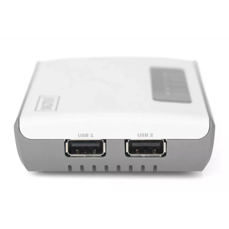 DIGITUS 2-poorts USB 2.0 WLAN-netwerkserver NAS USB-hub printserver