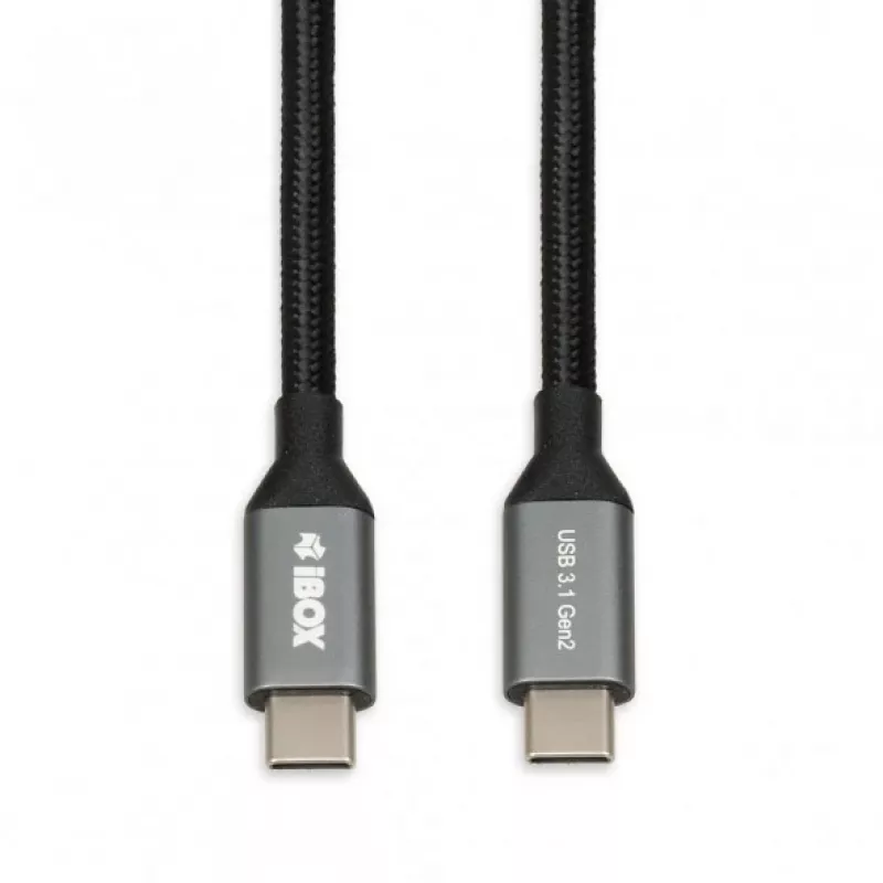 USB-C-naar-USB-C-kabel IBOX IKUMTC31G2 USB 3.2 Gen 2, 1 m, zwart