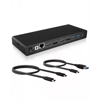 ICY BOX IB-DK2245AC bedraad USB 3.2 Gen 1 (3.1 Gen 1) Type-C zwart
