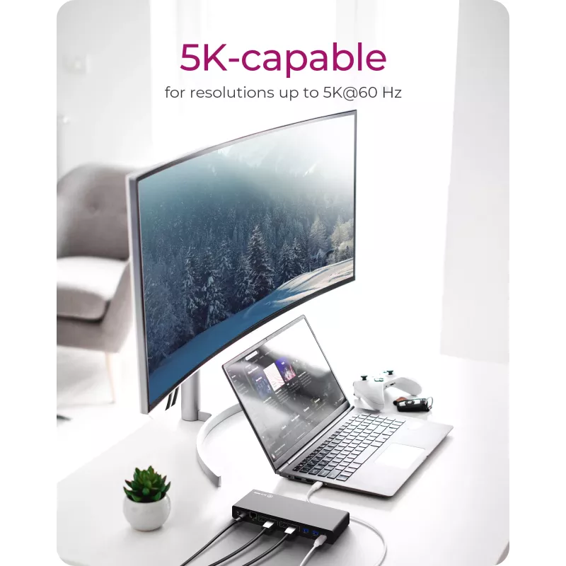ICY BOX IB-DK2245AC bedraad USB 3.2 Gen 1 (3.1 Gen 1) Type-C zwart