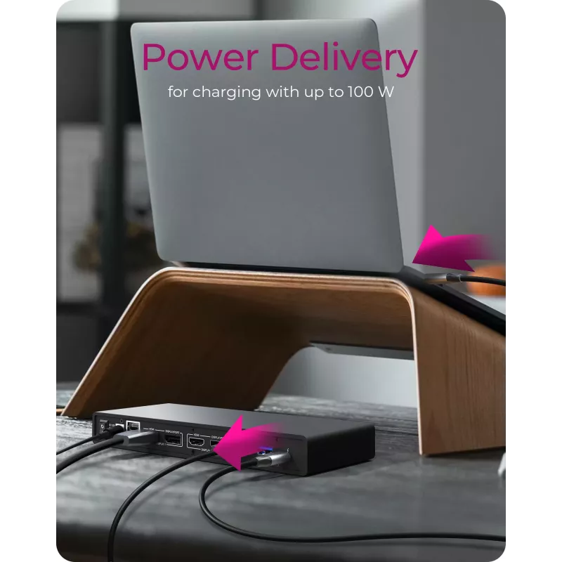 ICY BOX IB-DK2245AC bedraad USB 3.2 Gen 1 (3.1 Gen 1) Type-C zwart