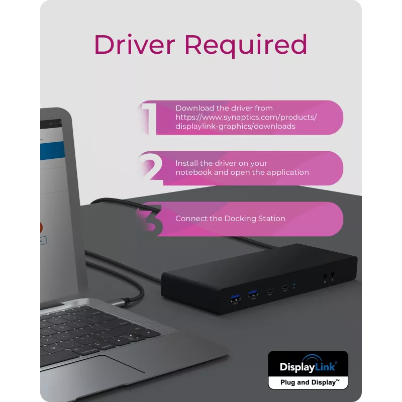 ICY BOX IB-DK2245AC bedraad USB 3.2 Gen 1 (3.1 Gen 1) Type-C zwart