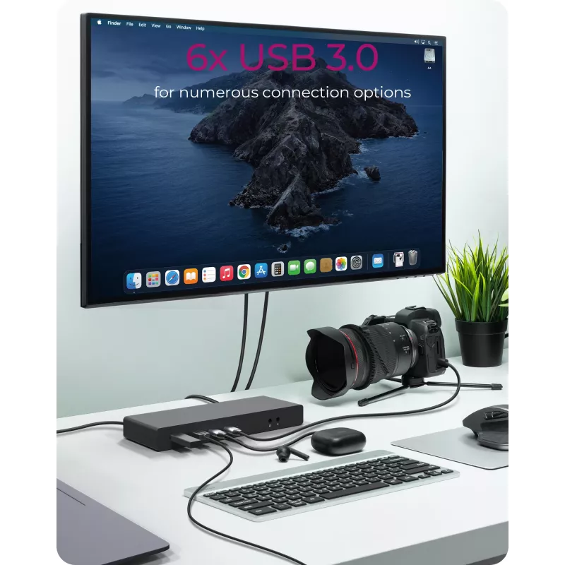 ICY BOX IB-DK2245AC bedraad USB 3.2 Gen 1 (3.1 Gen 1) Type-C zwart
