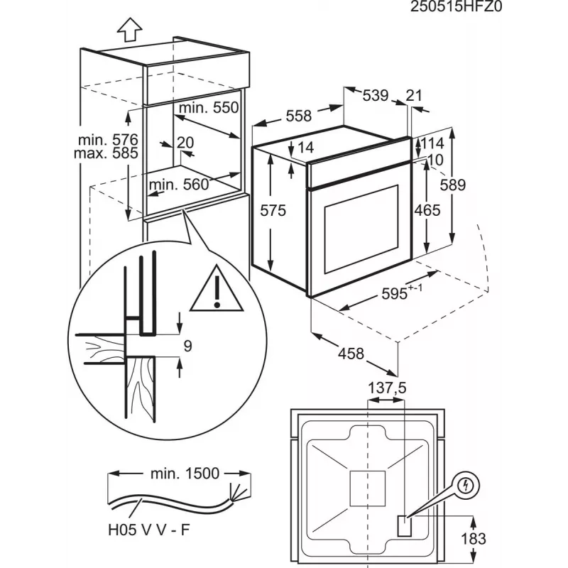 Electrolux EOF3H50BX 65 L roestvrijstaal