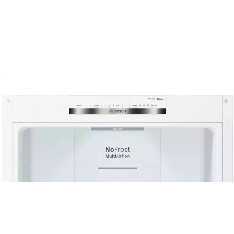 Bosch KGN36VWED koel-vriescombinatie, vrijstaand, NoFrost, 237 l + 89 l, 186 cm, energieklasse E, wit