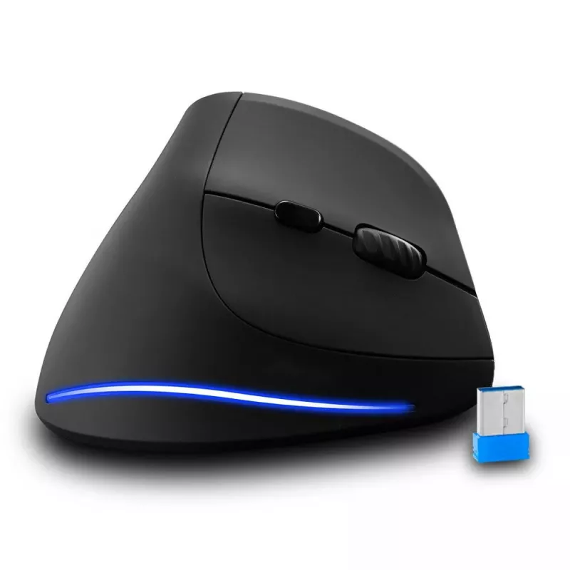Draadloze verticale muis MEDIA-TECH MT1123, zwart, 2400 DPI, 5 knoppen, RF-USB-ontvanger