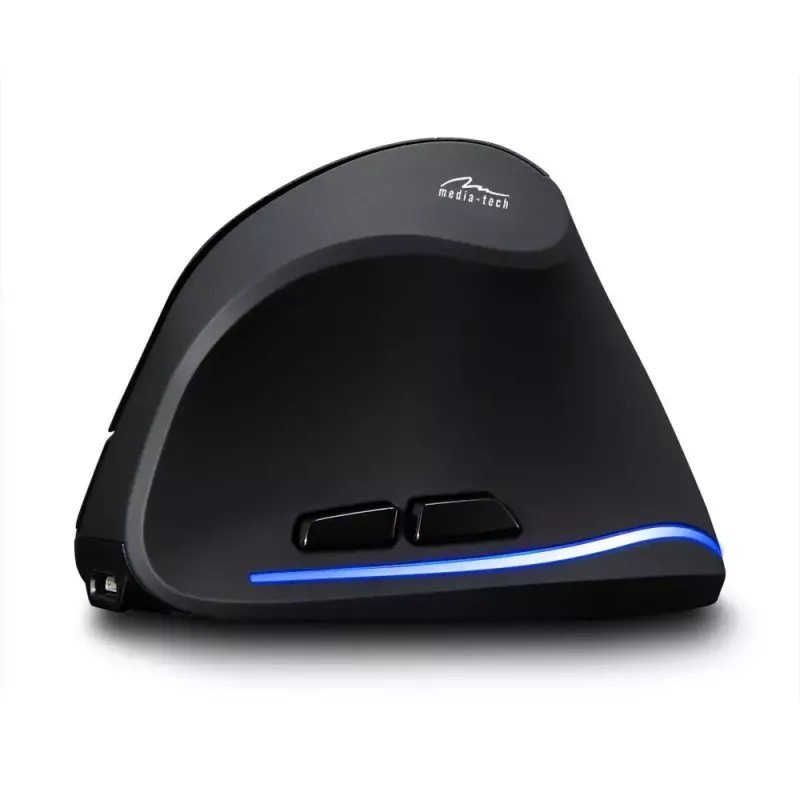 Draadloze verticale muis MEDIA-TECH MT1123, zwart, 2400 DPI, 5 knoppen, RF-USB-ontvanger