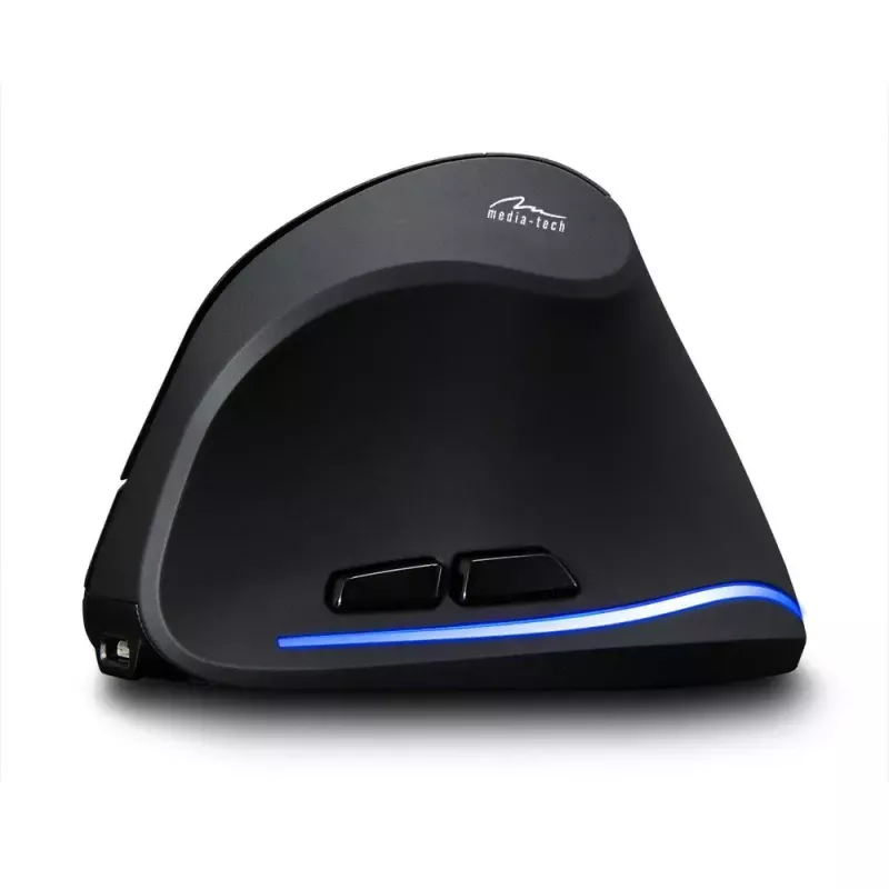 Draadloze verticale muis MEDIA-TECH MT1123, zwart, 2400 DPI, 5 knoppen, RF-USB-ontvanger