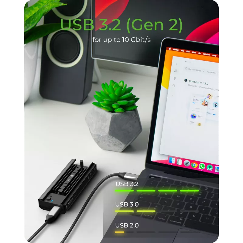 ICY BOX IB-180MC-C31 SSD-behuizing zwart M.2