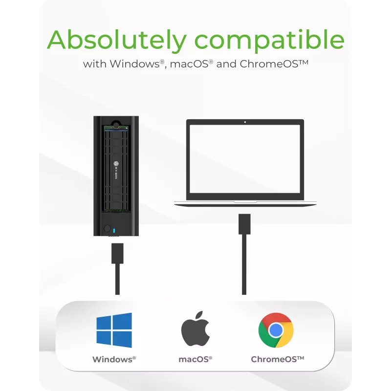 ICY BOX IB-180MC-C31 SSD-behuizing zwart M.2