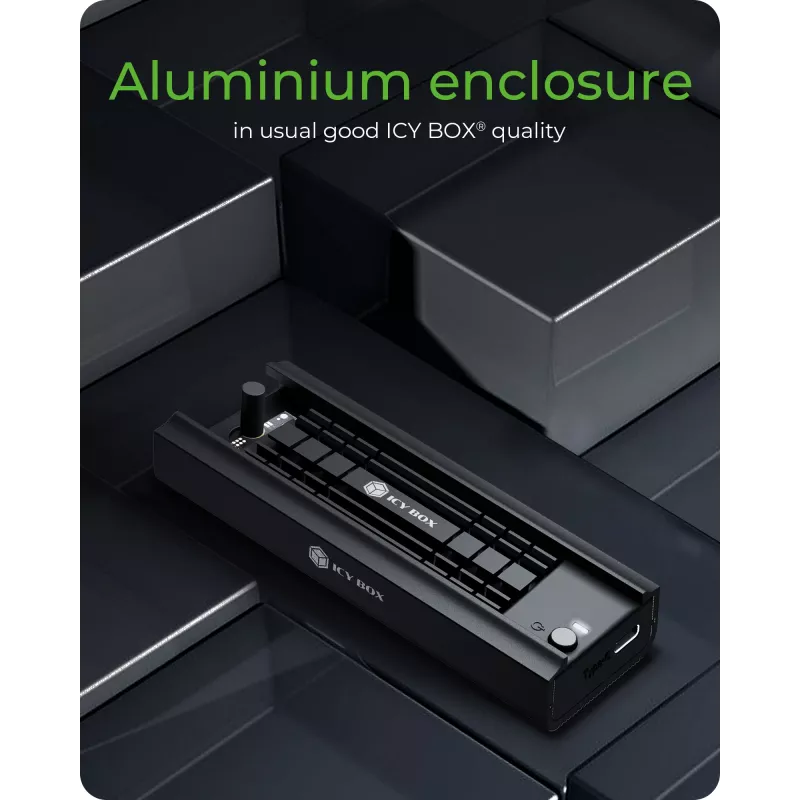ICY BOX IB-180MC-C31 SSD-behuizing zwart M.2