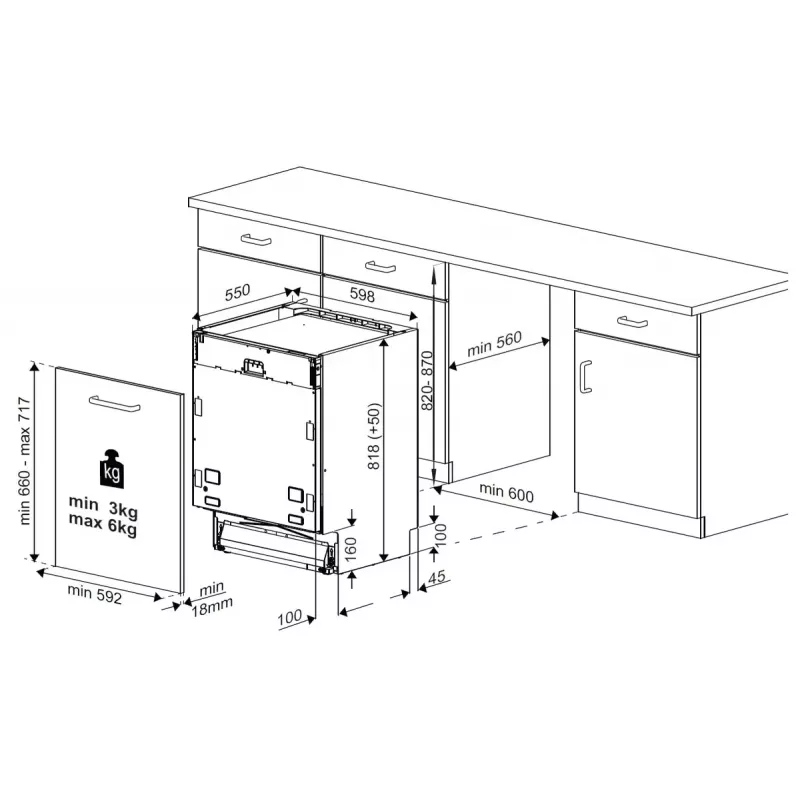 Beko BDIN38521Q volledig geïntegreerde vaatwasser, 15 couverts, 44 dB
