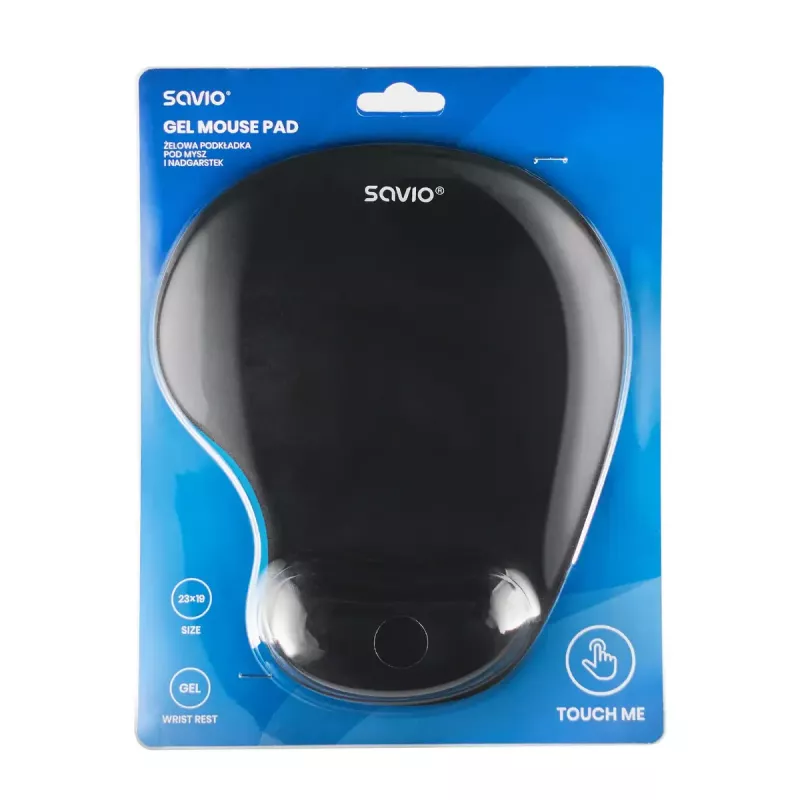 Muispad SAVIO MP-01B gel-polspolster 3 mm dikte 230×190 mm zwart