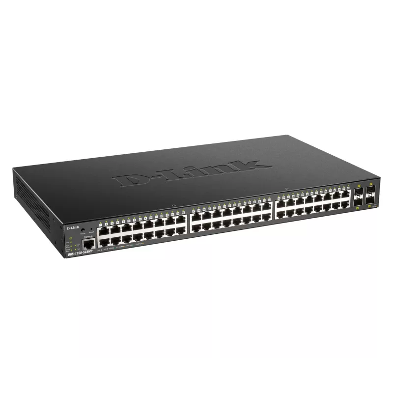 D-Link 48-poorts Gigabit Smart Managed switch met 4 x 10G SFP+, 370 watt