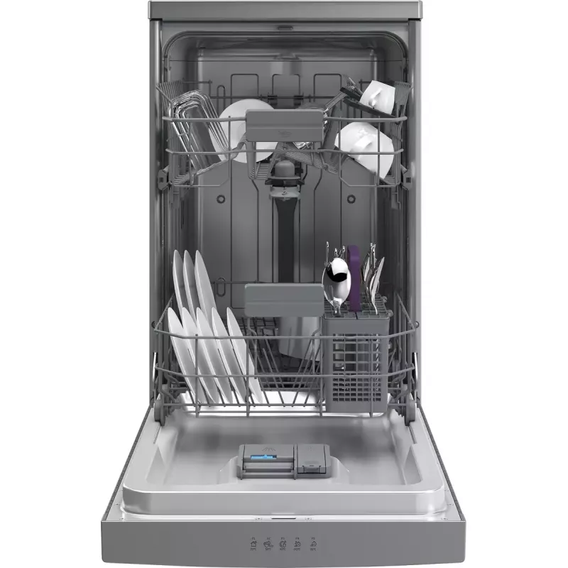 Slimline vaatwasser Beko BDFS15020X, 10 couverts, 45 cm, 47 dB, 5 programma's, invertermotor