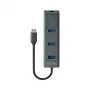 USB-C-hub SAVIO AK-57 met 3× USB-A, RJ-45 Gigabit Ethernet (5000 Mbit/s), aluminium grijs