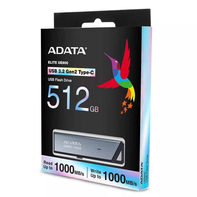 ADATA UE800 USB-stick 512 GB USB Type-C 3.2 Gen 2 (3.1 Gen 2) zilver